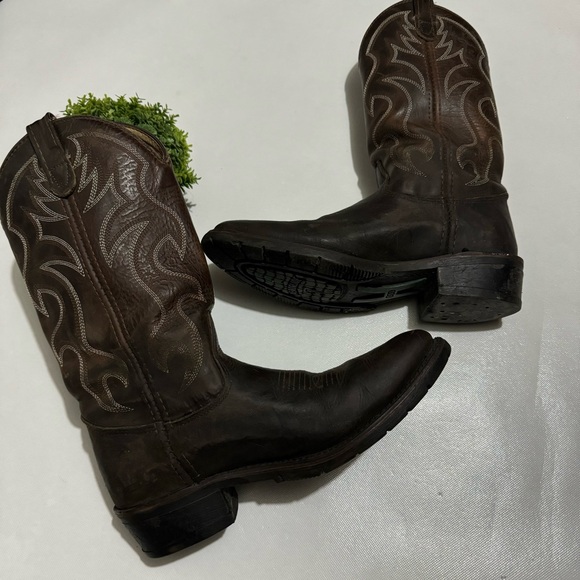 Double H Robert Style 3282 Brown‎ Leather Western Cowboy Festival Boots Mens 7.5